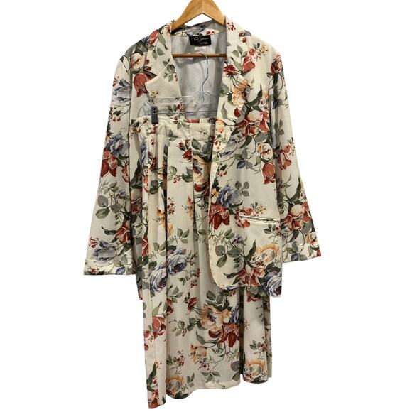 Vintage Toni Garment white and pink floral skirt suit set, women’s size medium - Picture 12 of 12